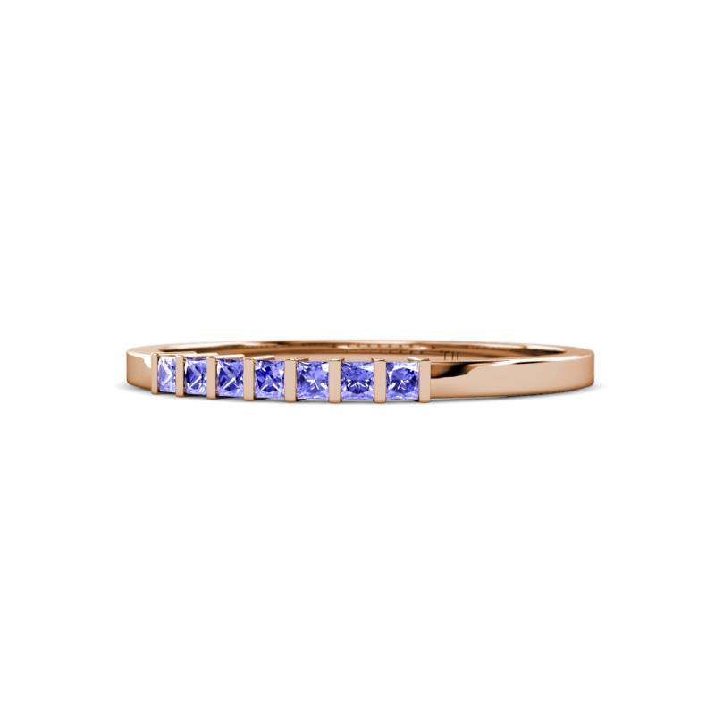 Abila 0.39 ctw (2.00 mm) Princess Cut Tanzanite 7 Stone Wedding Band 