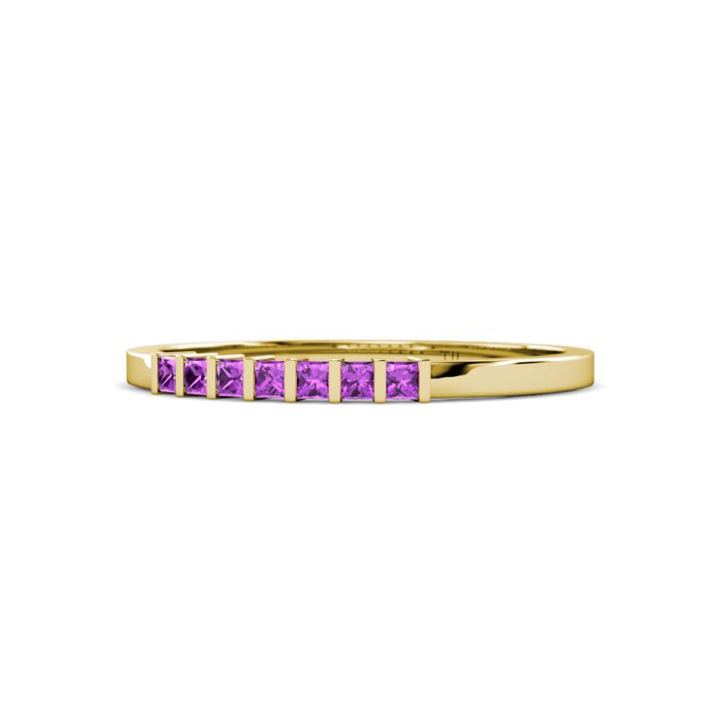Abila 0.39 ctw (2.00 mm) Princess Cut Amethyst 7 Stone Wedding Band 