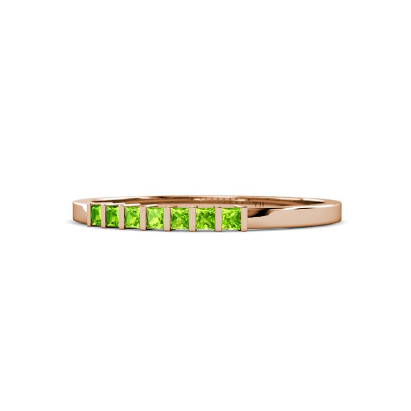 Abila 0.39 ctw (2.00 mm) Princess Cut Peridot 7 Stone Wedding Band 
