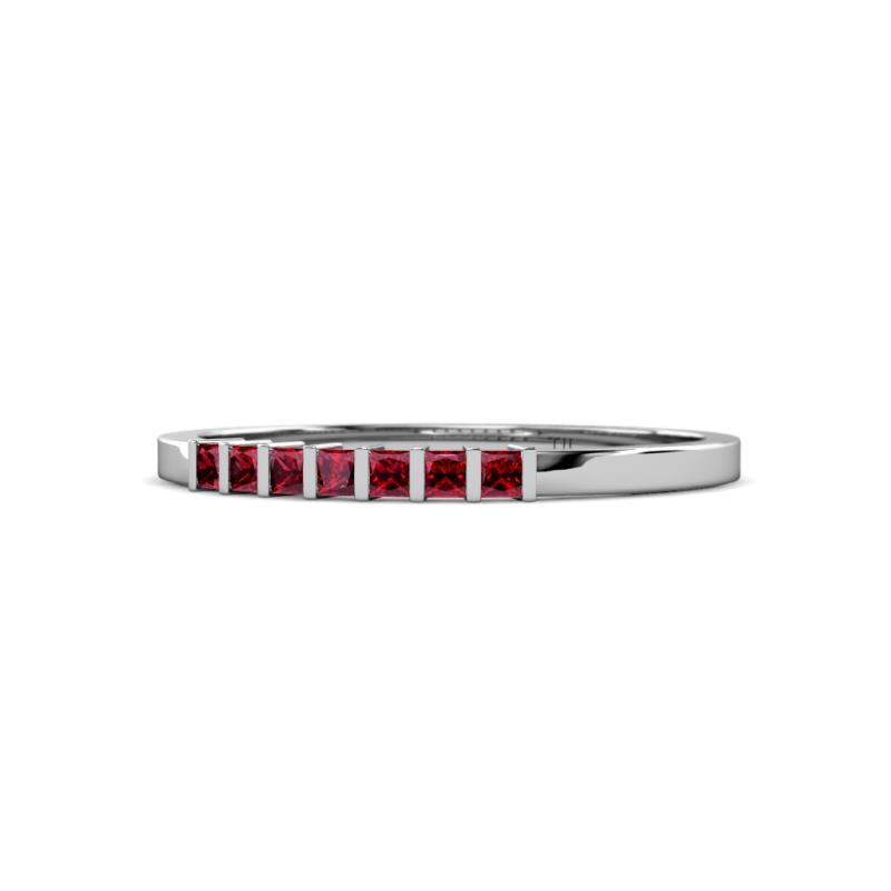 Abila 0.39 ctw (2.00 mm) Princess Cut Ruby 7 Stone Wedding Band 