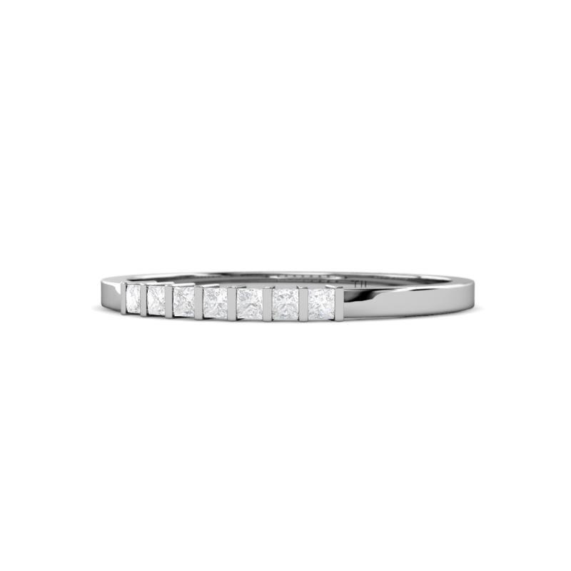 Abila 2.00 mm White Sapphire 7 Stone Wedding Band 