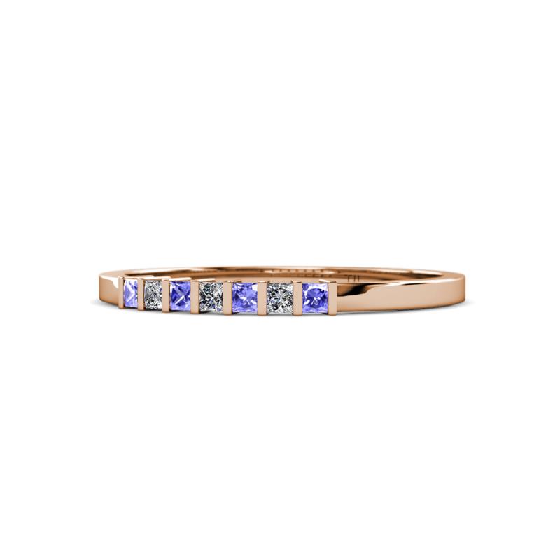 Abila 2.00 mm Tanzanite and Diamond 7 Stone Wedding Band 