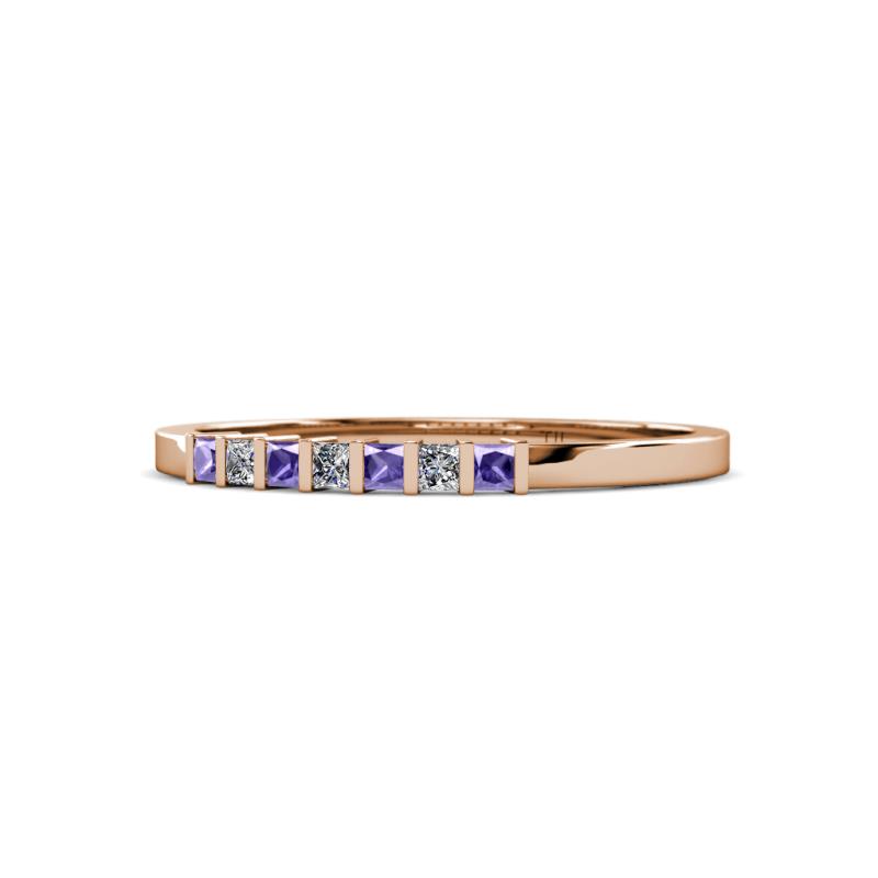 Abila 2.00 mm Iolite and Diamond 7 Stone Wedding Band 
