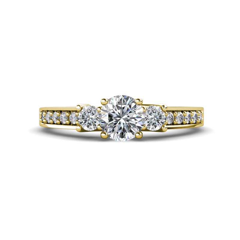 Valene Diamond Three Stone with Side Diamond Ring 