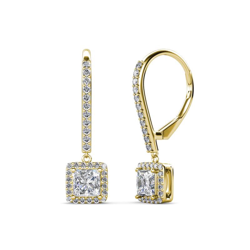 Freda Diamond Halo Dangling Earrings 