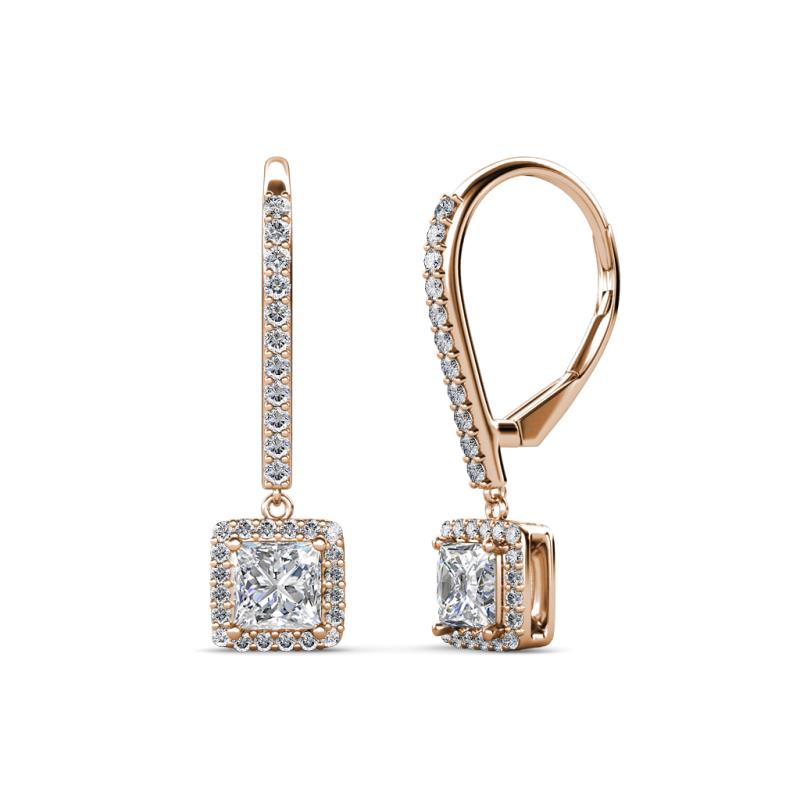 Freda Diamond Halo Dangling Earrings 
