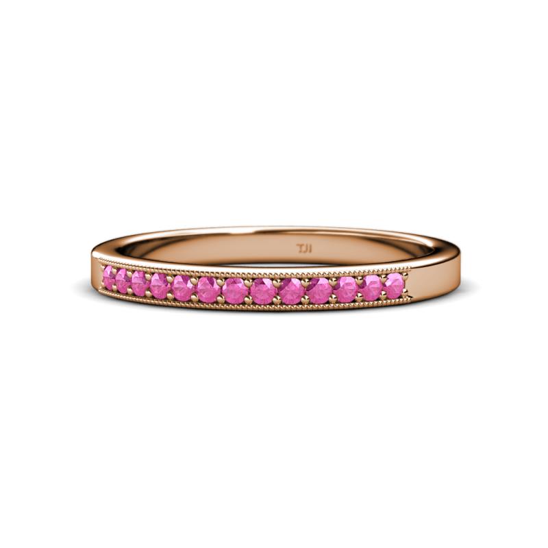 Janice 1.70 mm Pink Sapphire 13 Stone Wedding Band 