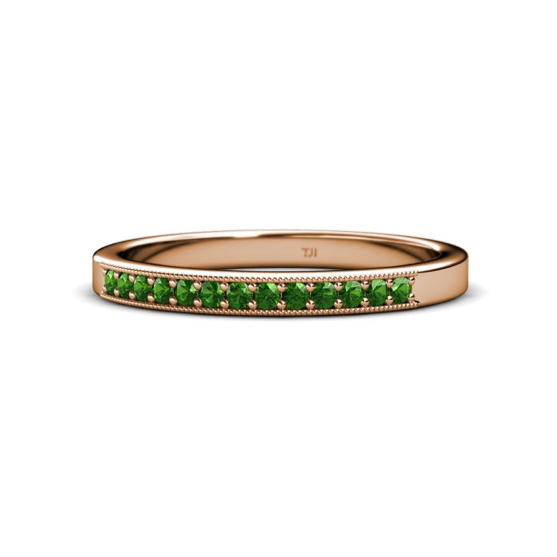 Janice 1.70 mm Green Garnet 13 Stone Wedding Band 