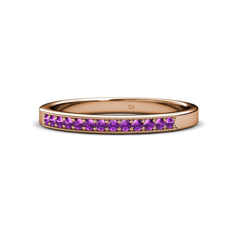 Janice 1.70 mm Amethyst 13 Stone Wedding Band 