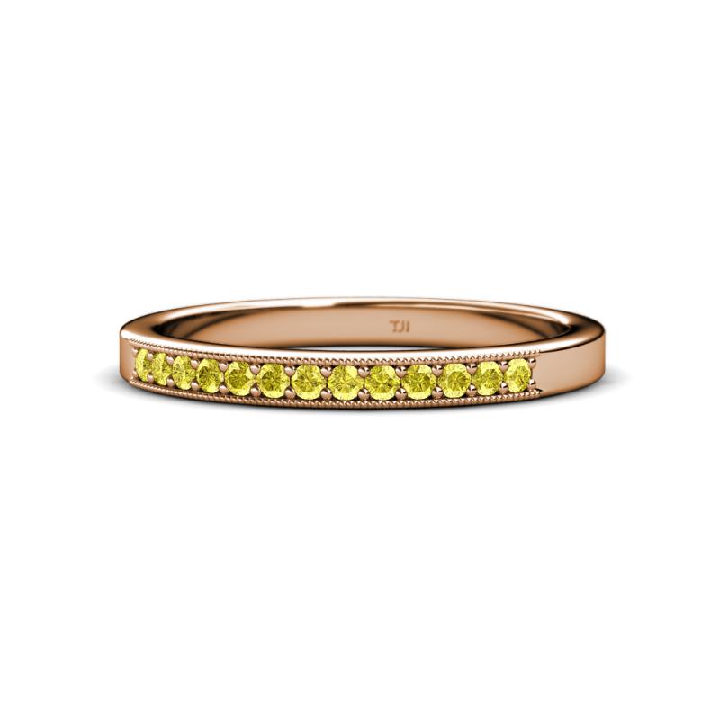 Janice 1.70 mm Yellow Sapphire 13 Stone Wedding Band 
