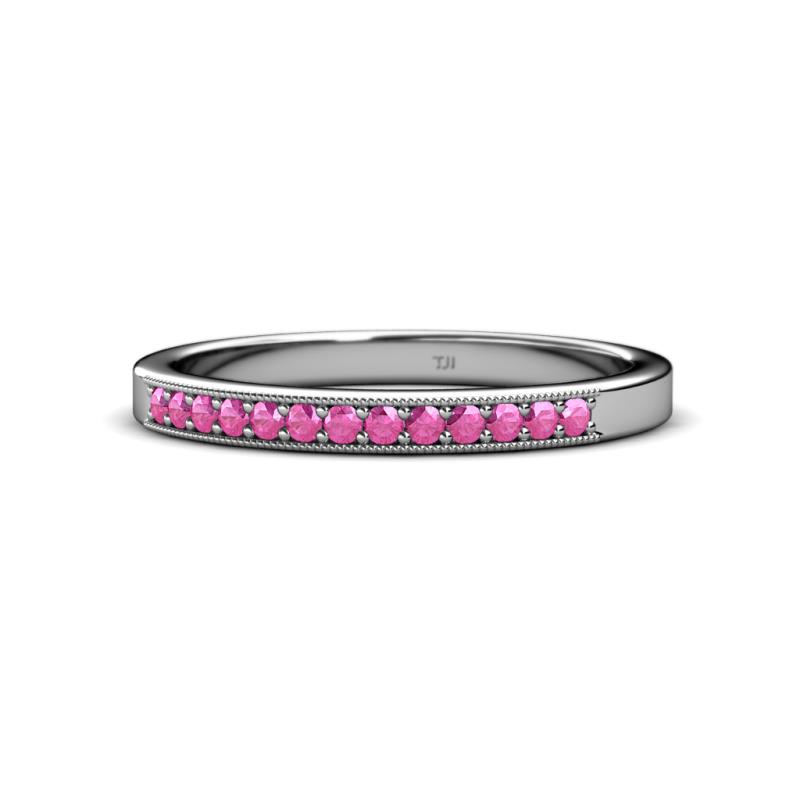 Janice 1.70 mm Pink Sapphire 13 Stone Wedding Band 