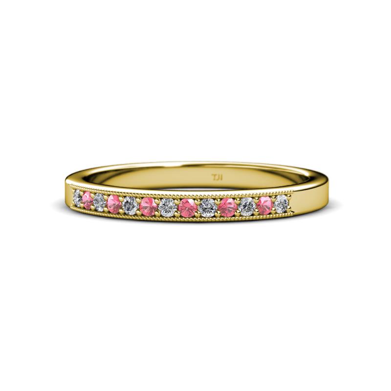 Janice Pink Tourmaline and Diamond Wedding Band 