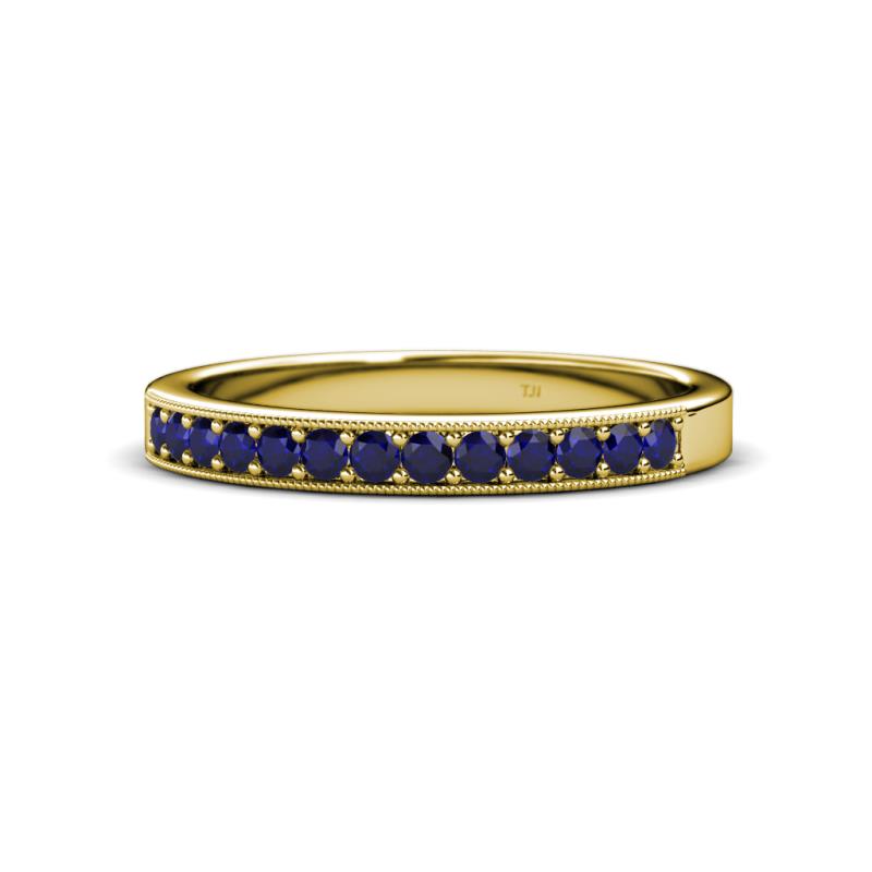 Janice 2.00 mm Round Blue Sapphire 13 Stone Wedding Band 