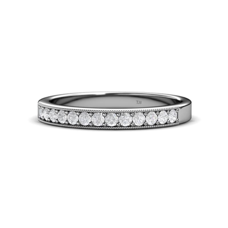 Janice 2.00 mm Round White Sapphire 13 Stone Wedding Band 