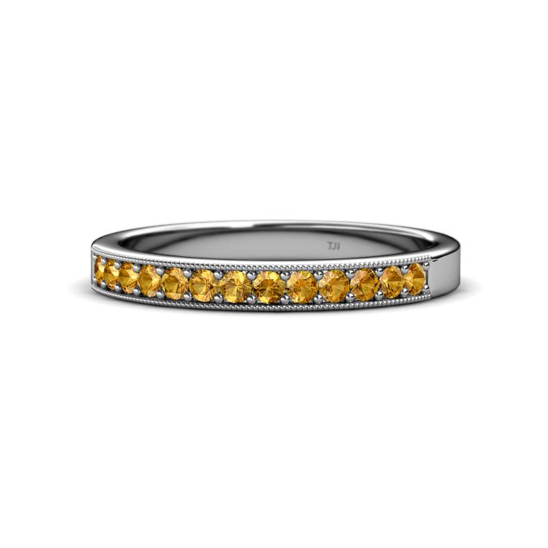 Janice 2.00 mm Round Citrine 13 Stone Wedding Band 