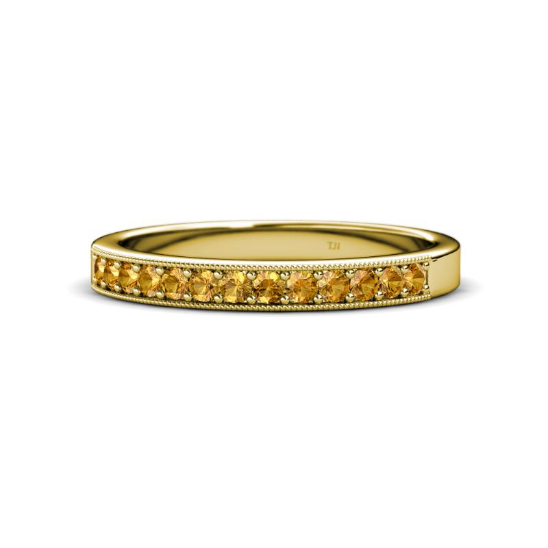 Janice 2.00 mm Round Citrine 13 Stone Wedding Band 