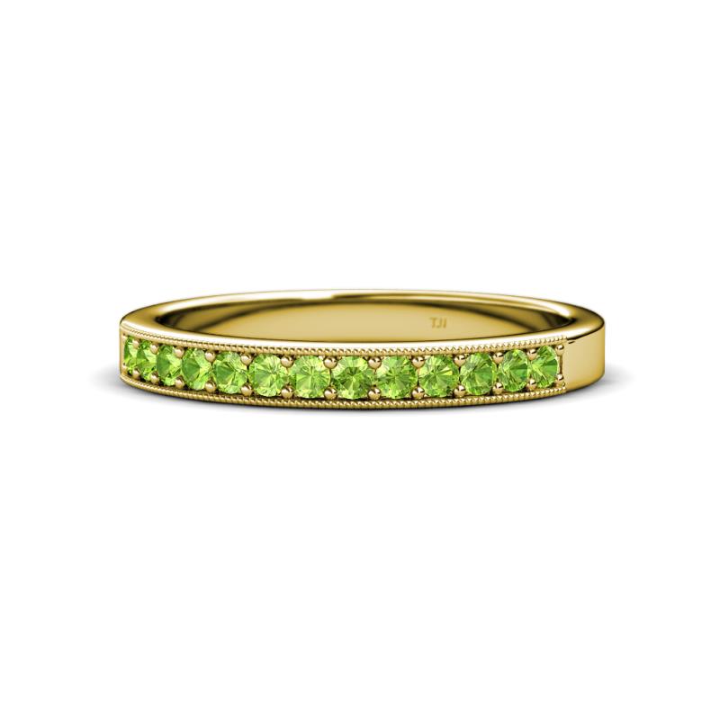 Janice 2.00 mm Round Peridot 13 Stone Wedding Band 
