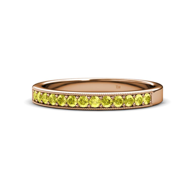 Janice 2.00 mm Round Yellow Diamond 13 Stone Wedding Band 