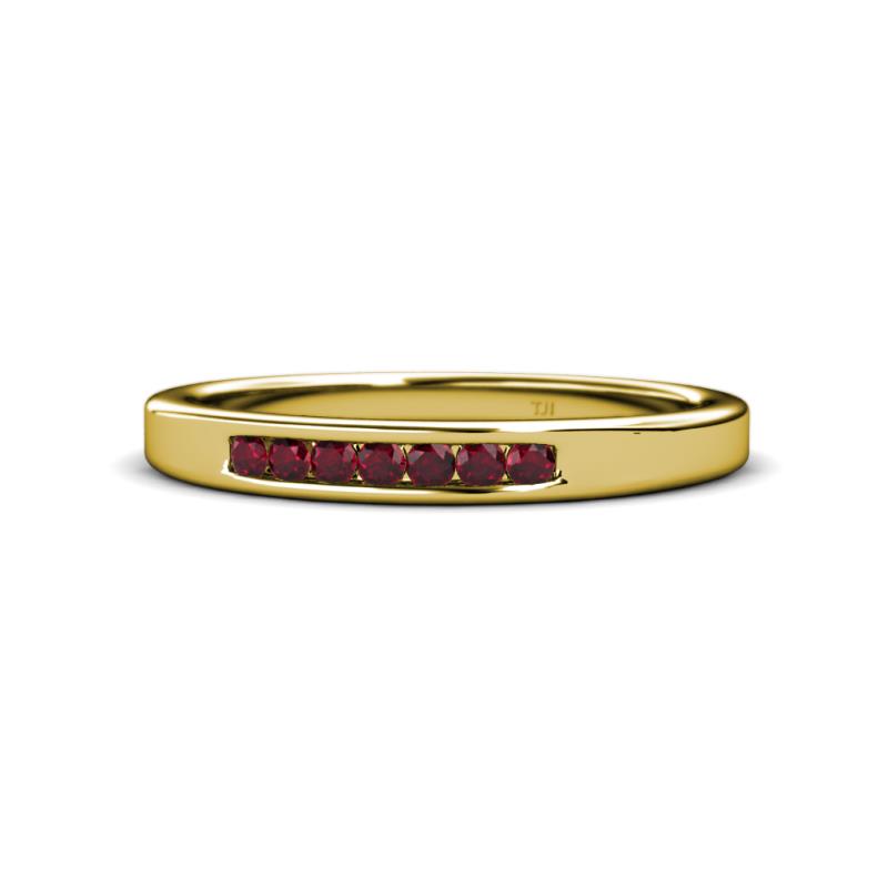 Kathiryn 2.00 mm Ruby 7 Stone Wedding Band 