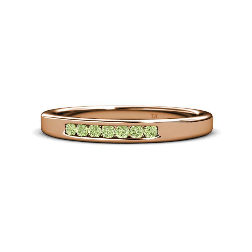 Kathiryn 2.00 mm Peridot 7 Stone Wedding Band 