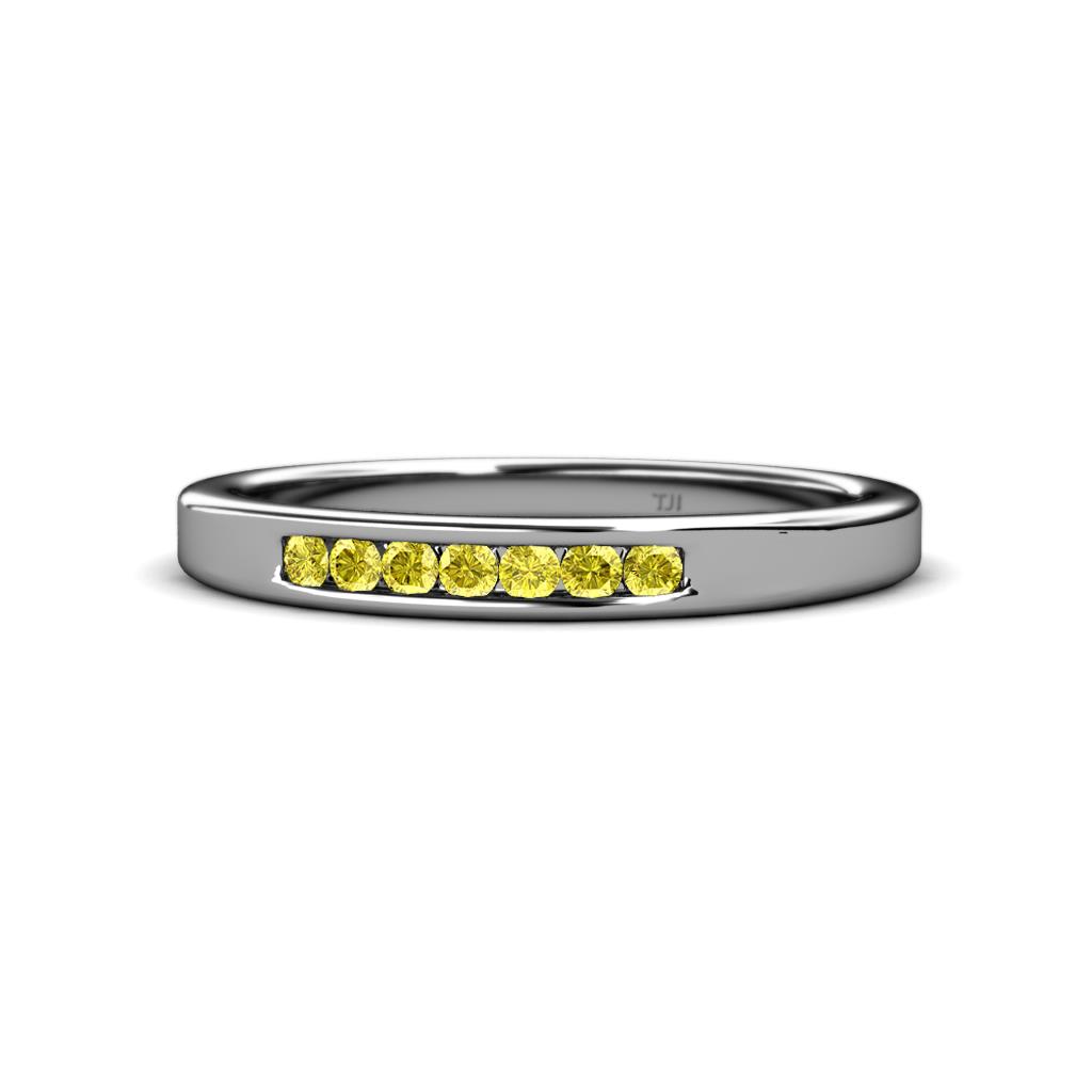 Kathiryn 2.00 mm Yellow Sapphire 7 Stone Wedding Band 
