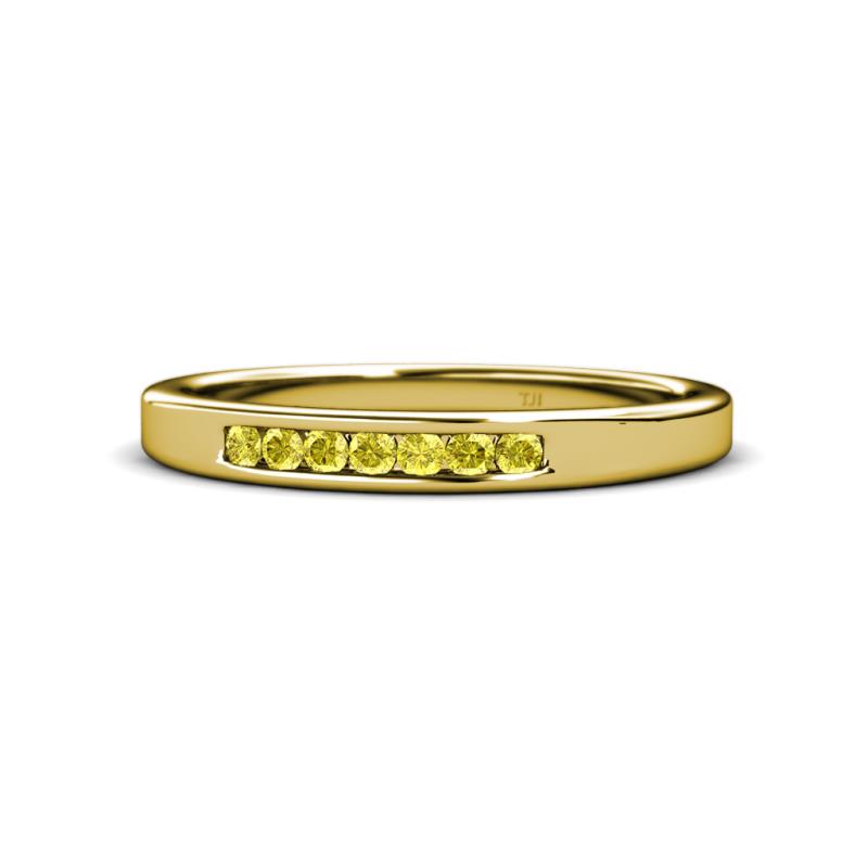 Kathiryn 2.00 mm Yellow Sapphire 7 Stone Wedding Band 