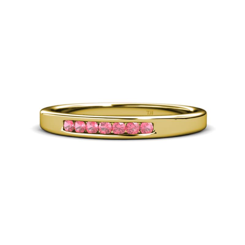 Kathiryn 2.00 mm Pink Tourmaline 7 Stone Wedding Band 