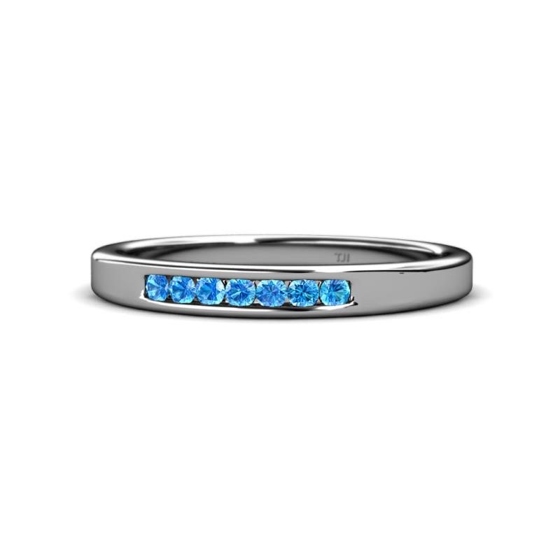 Kathiryn 2.00 mm Blue Topaz 7 Stone Wedding Band 