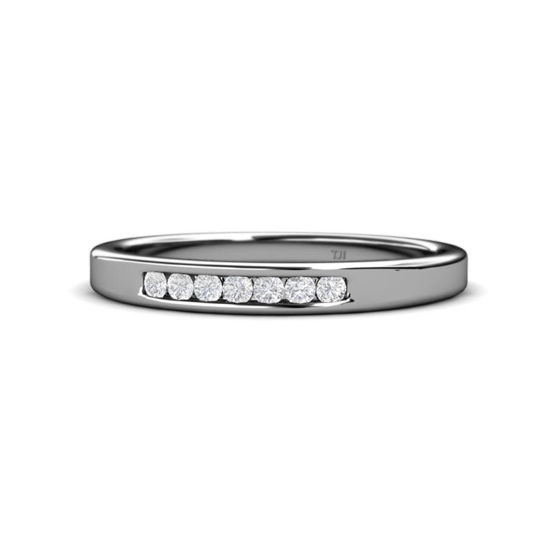 Kathiryn 2.00 mm White Sapphire 7 Stone Wedding Band 