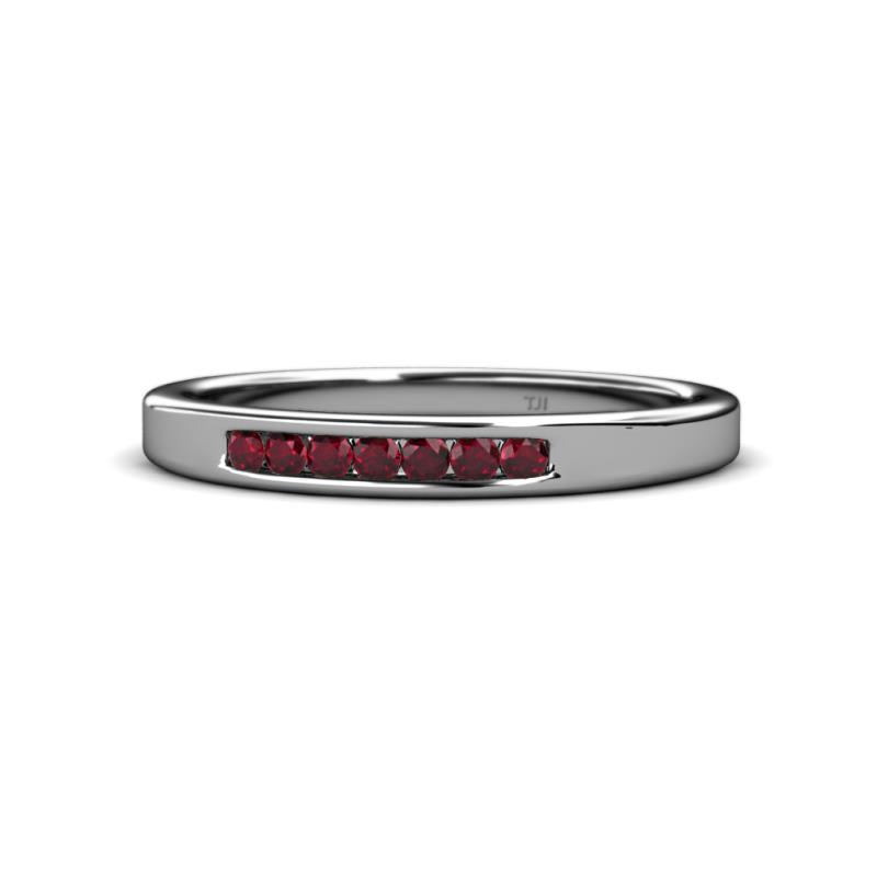 Kathiryn 2.00 mm Ruby 7 Stone Wedding Band 