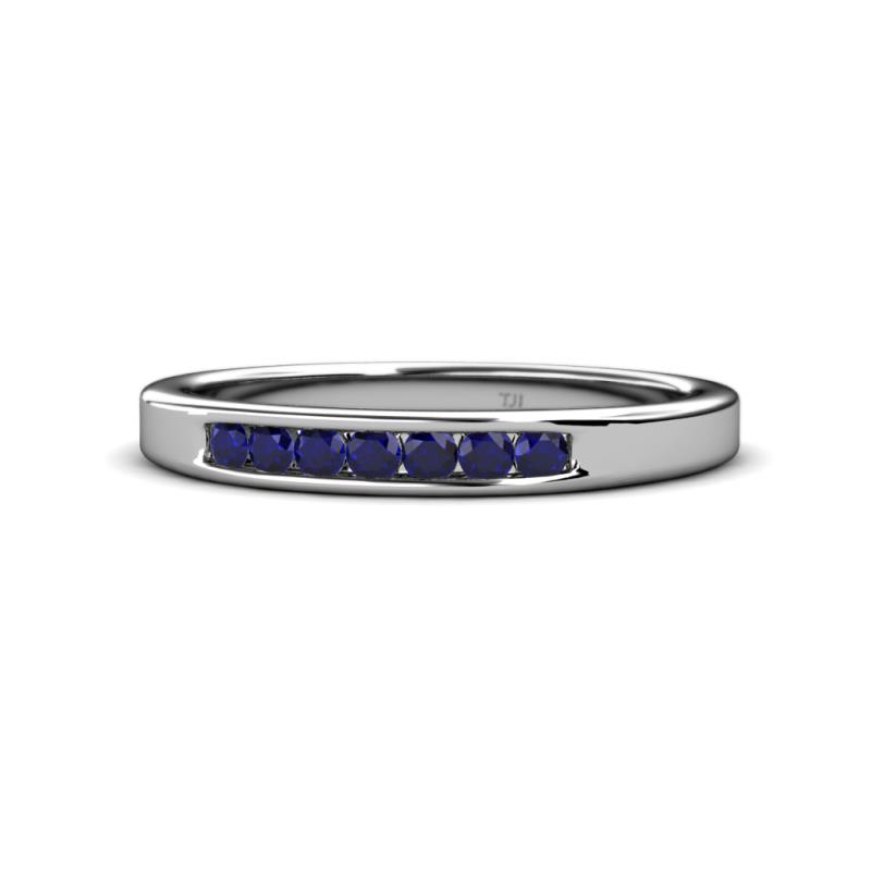 Kathiryn 2.40 mm Blue Sapphire 7 Stone Wedding Band 