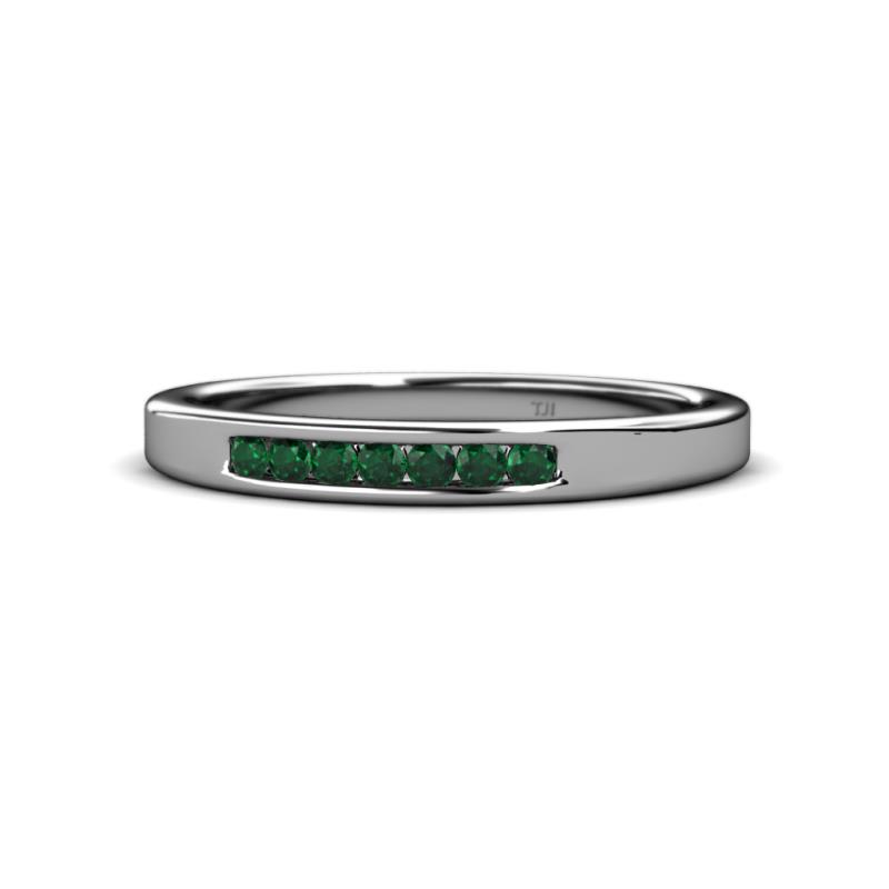 Kathiryn 2.00 mm Emerald 7 Stone Wedding Band 
