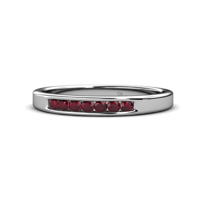 Kathiryn 2.40 mm Ruby 7 Stone Wedding Band 