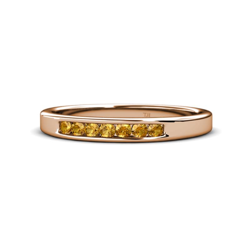Kathiryn 2.40 mm Citrine 7 Stone Wedding Band 