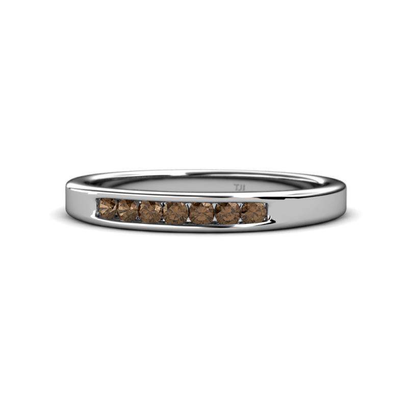 Kathiryn 2.40 mm Smoky Quartz 7 Stone Wedding Band 
