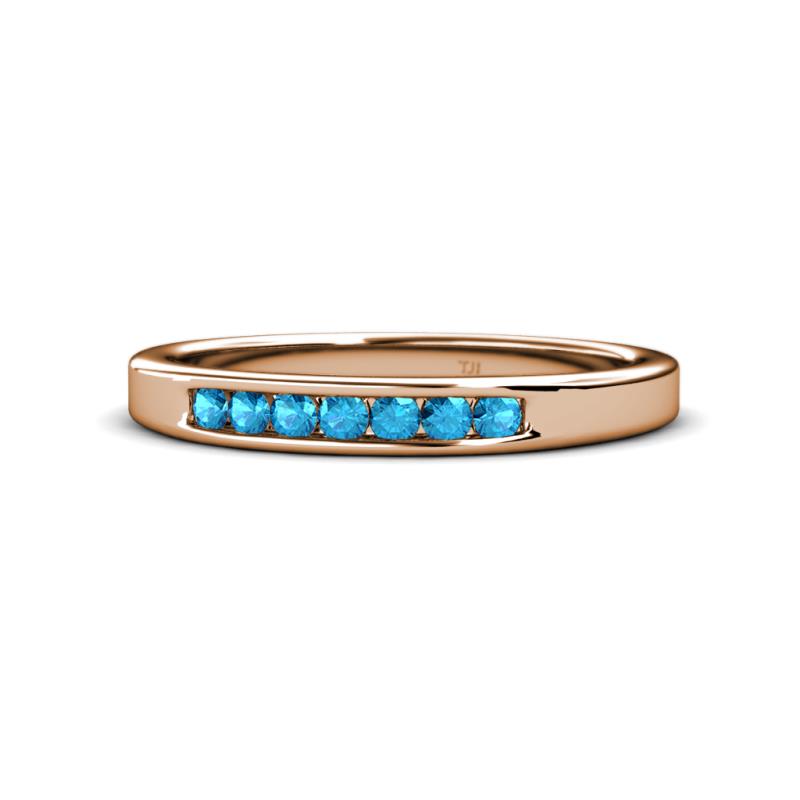 Kathiryn 2.40 mm London Blue Topaz 7 Stone Wedding Band 