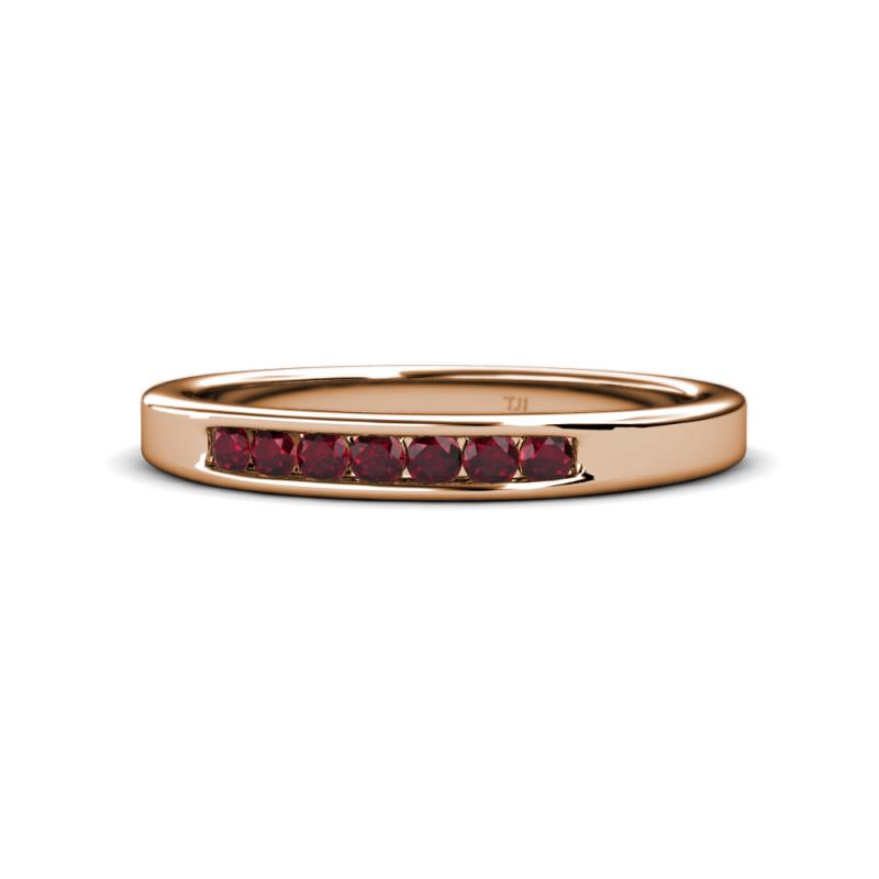 Kathiryn 2.40 mm Ruby 7 Stone Wedding Band 