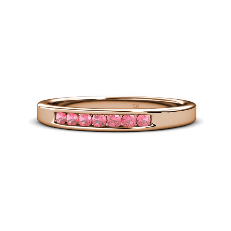 Kathiryn 2.40 mm Pink Tourmaline 7 Stone Wedding Band 
