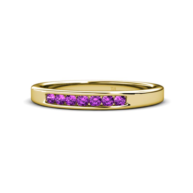 Kathiryn 2.40 mm Amethyst 7 Stone Wedding Band 