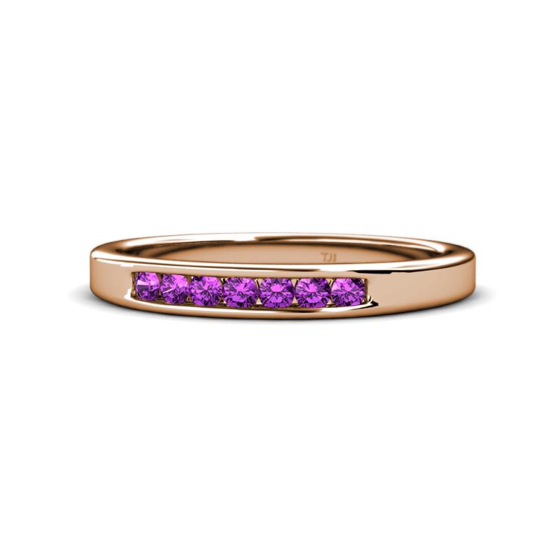Kathiryn 2.40 mm Amethyst 7 Stone Wedding Band 