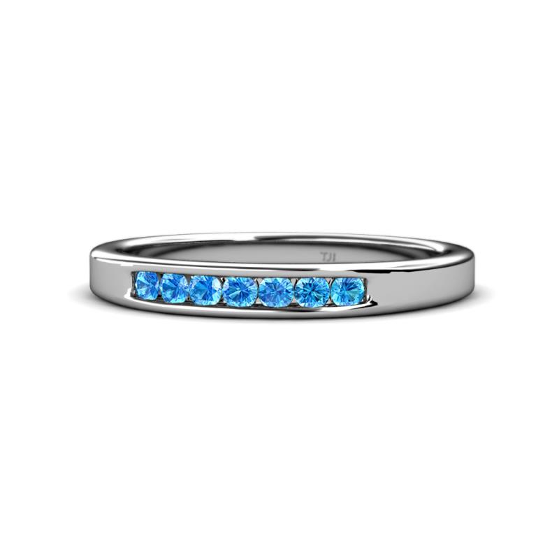 Kathiryn 2.40 mm Blue Topaz 7 Stone Wedding Band 