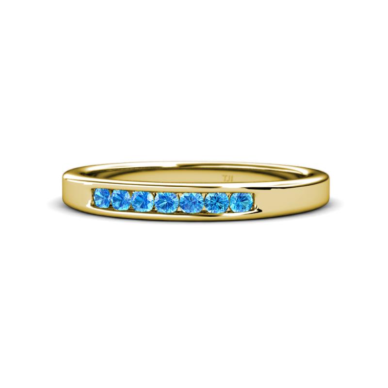 Kathiryn 2.40 mm Blue Topaz 7 Stone Wedding Band 