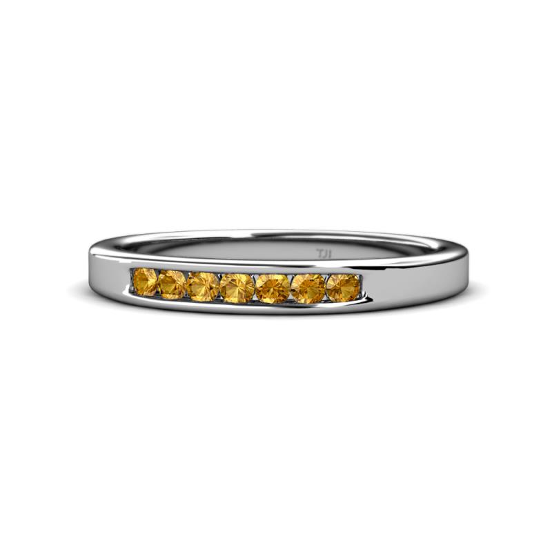 Kathiryn 2.40 mm Citrine 7 Stone Wedding Band 