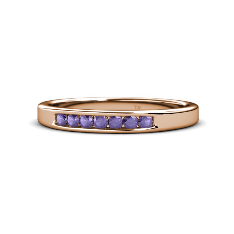 Kathiryn 2.40 mm Iolite 7 Stone Wedding Band 