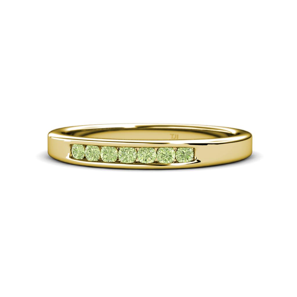 Kathiryn 2.40 mm Peridot 7 Stone Wedding Band 