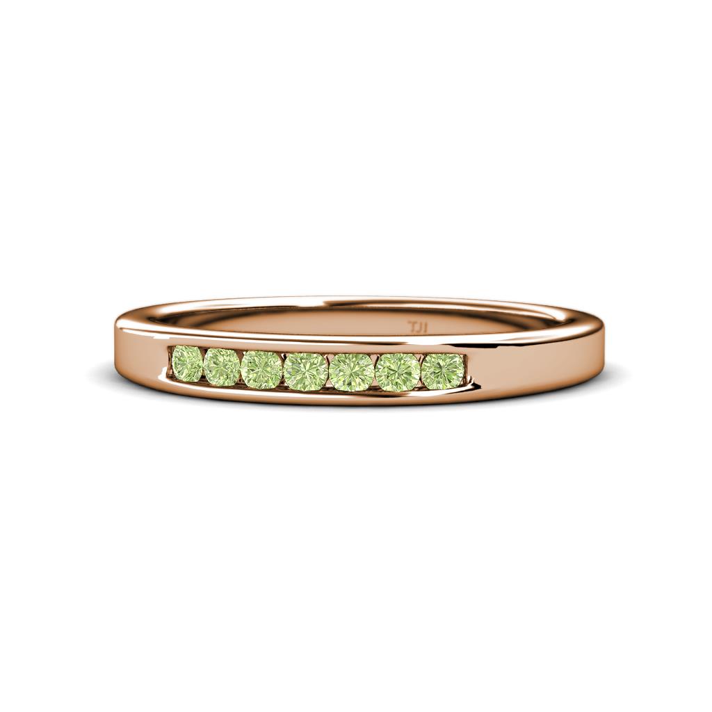 Kathiryn 2.40 mm Peridot 7 Stone Wedding Band 