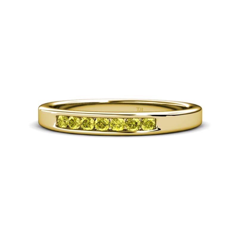 Kathiryn 2.40 mm Yellow Diamond 7 Stone Wedding Band 
