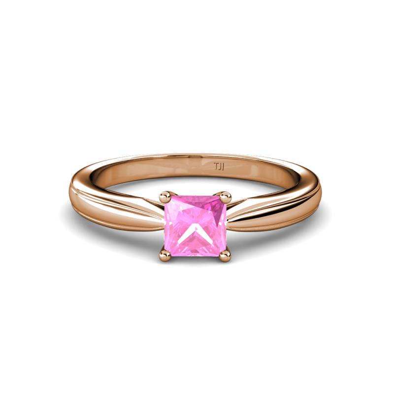 Adsila Lab Created Pink Sapphire Solitaire Ring 