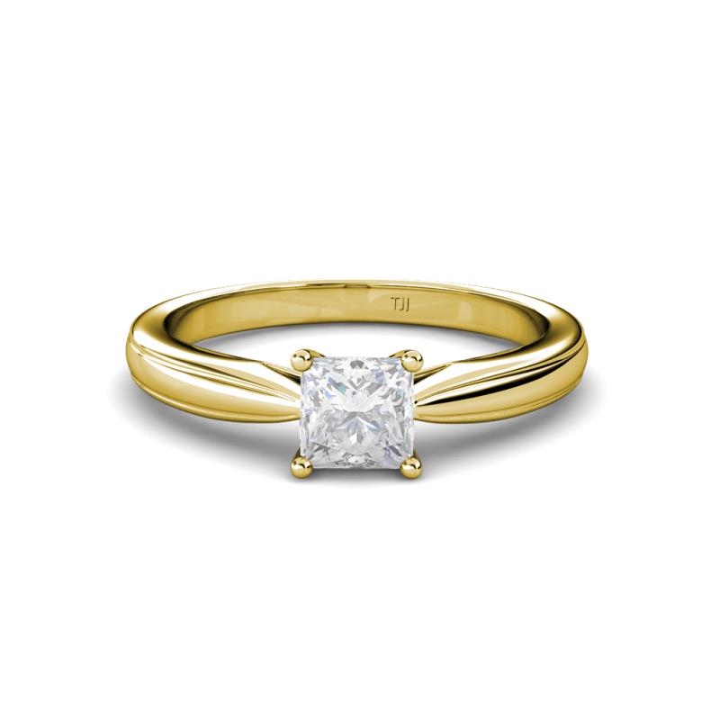 Adsila Lab Created White Sapphire Solitaire Ring 