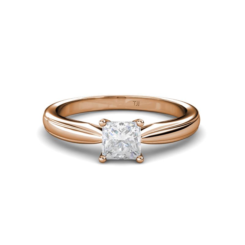 Adsila Lab Created White Sapphire Solitaire Ring 